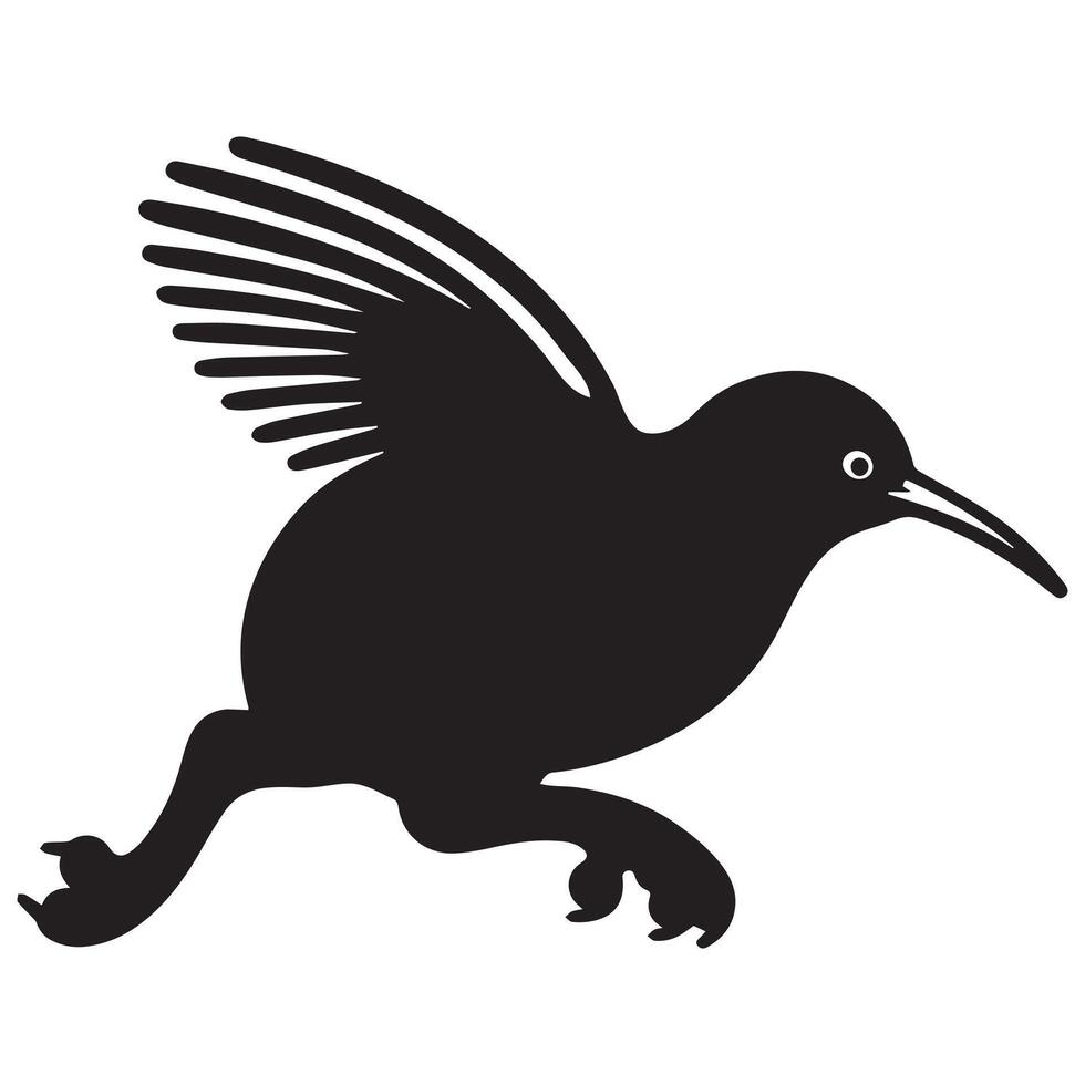 Kiwi Bird Silhouette Design with Playful Apteryx Feel vector