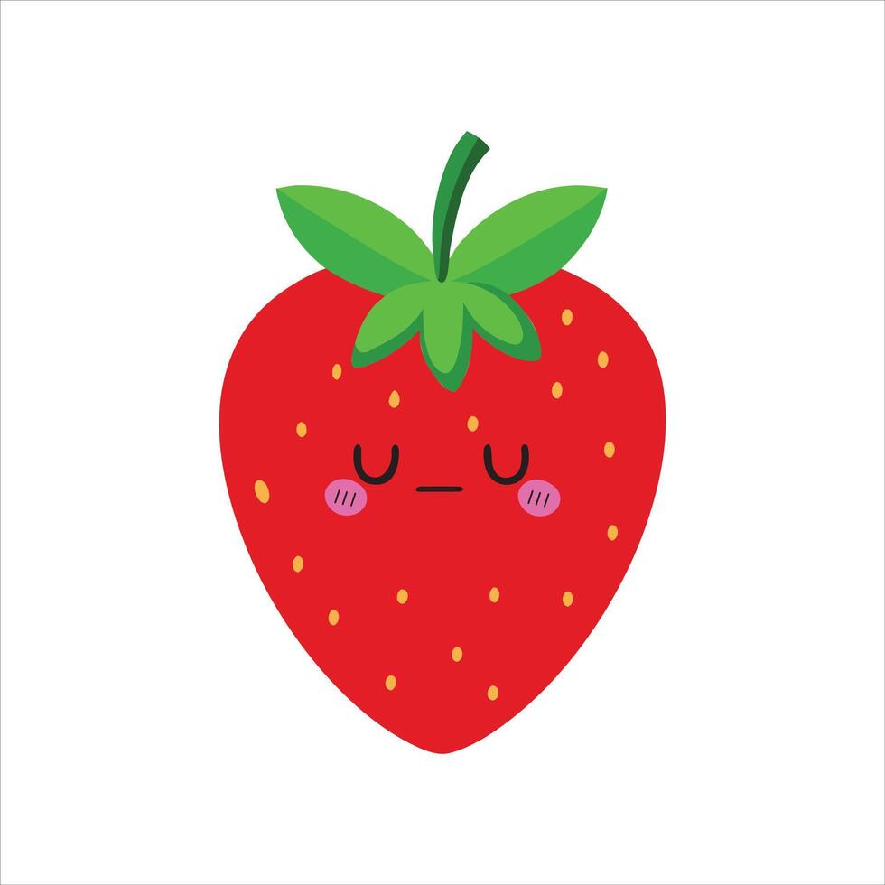 Delightful Cute Strawberry Fruit Illustration for Graphic Work vector