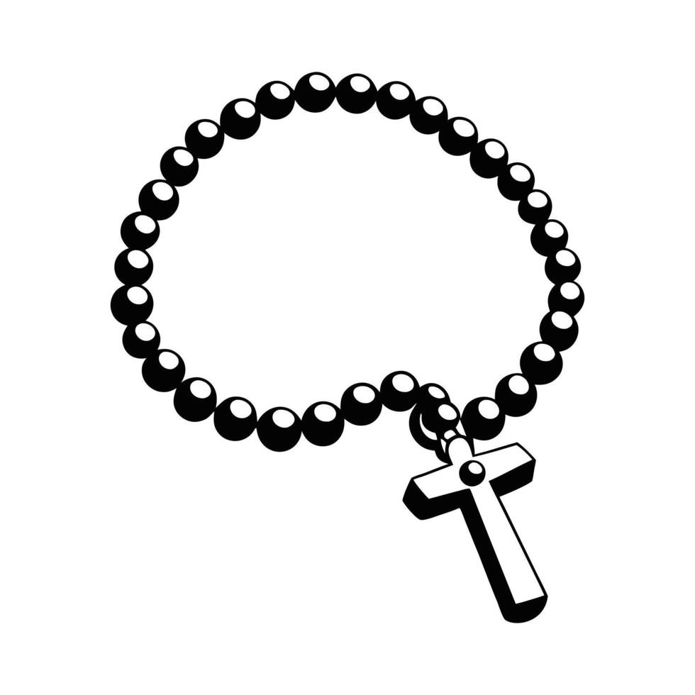 Best Rosary with cross religion illustratio vector