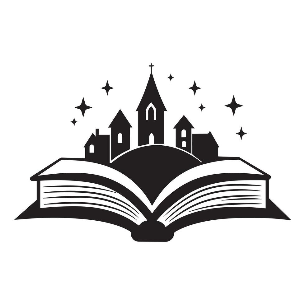 magical Fantasy Book Reader Illustration with Dreamy Vibe vector