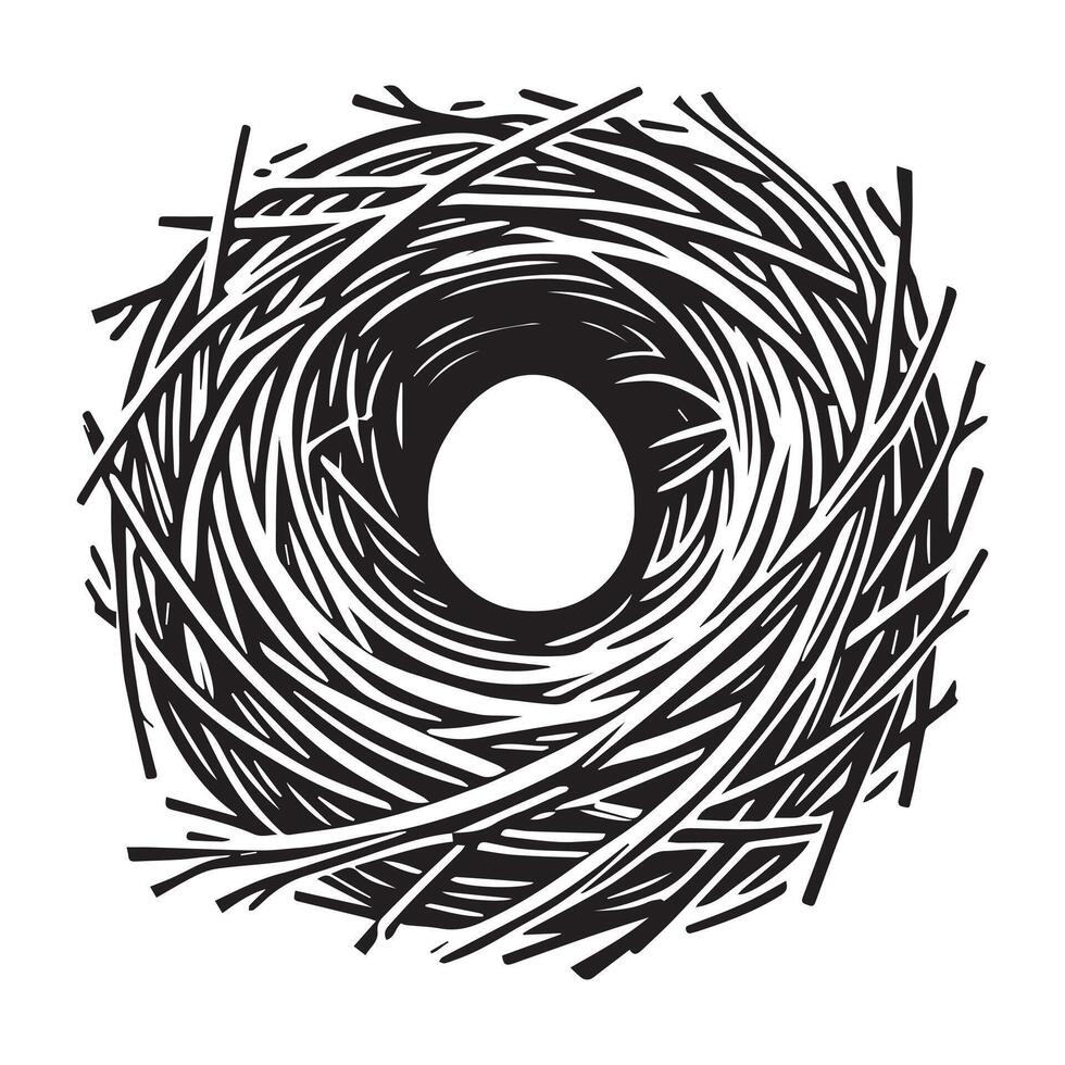 Charming Bird Nest with Eggs Illustration for Invitation vector