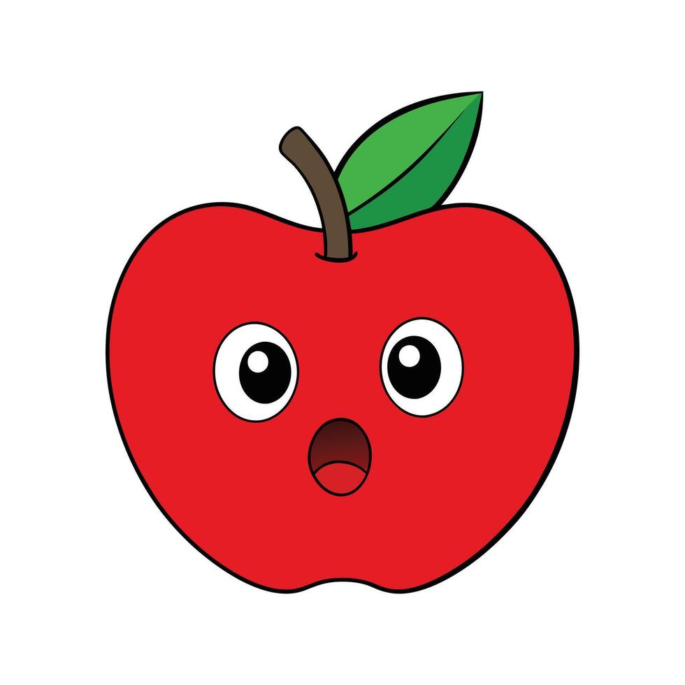 Bright Cute Red Apple Fruit Illustration for Websites vector