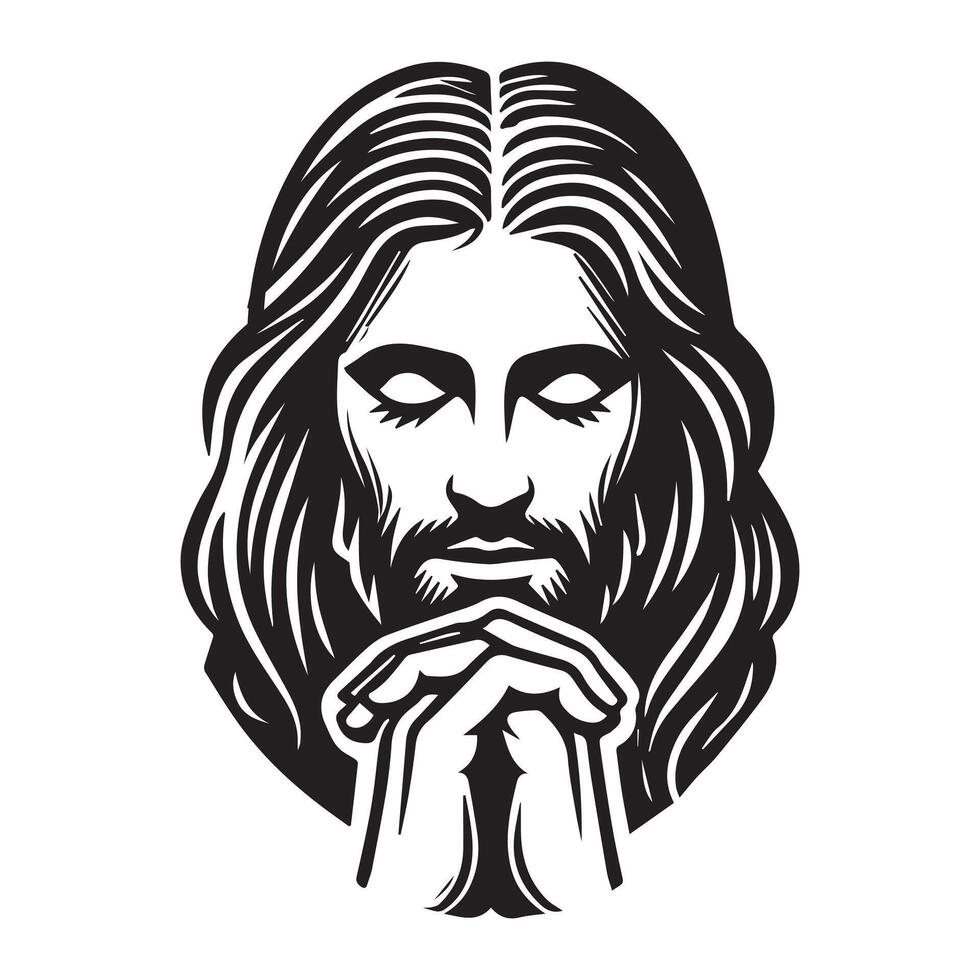 Jesus Christ Profile ClipArt Design vector