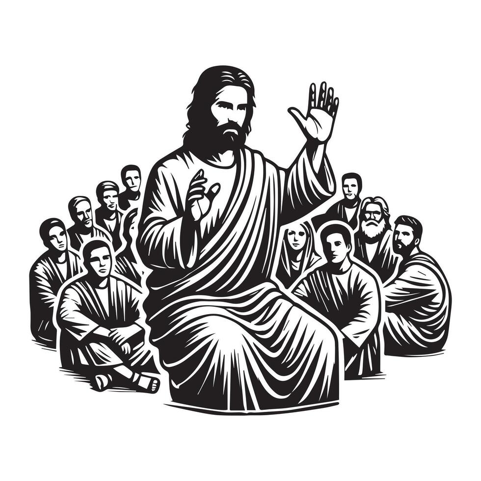 Various Activities of Jesus ClipArt Design vector