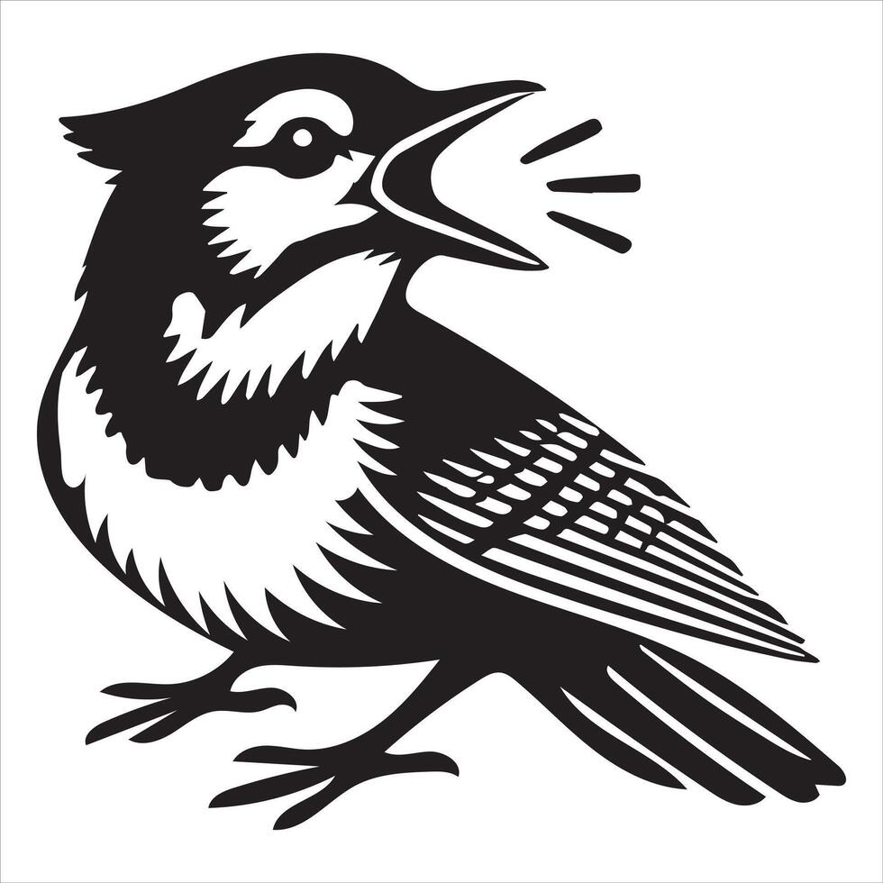 Canada Jay Bird Simple Outline vector