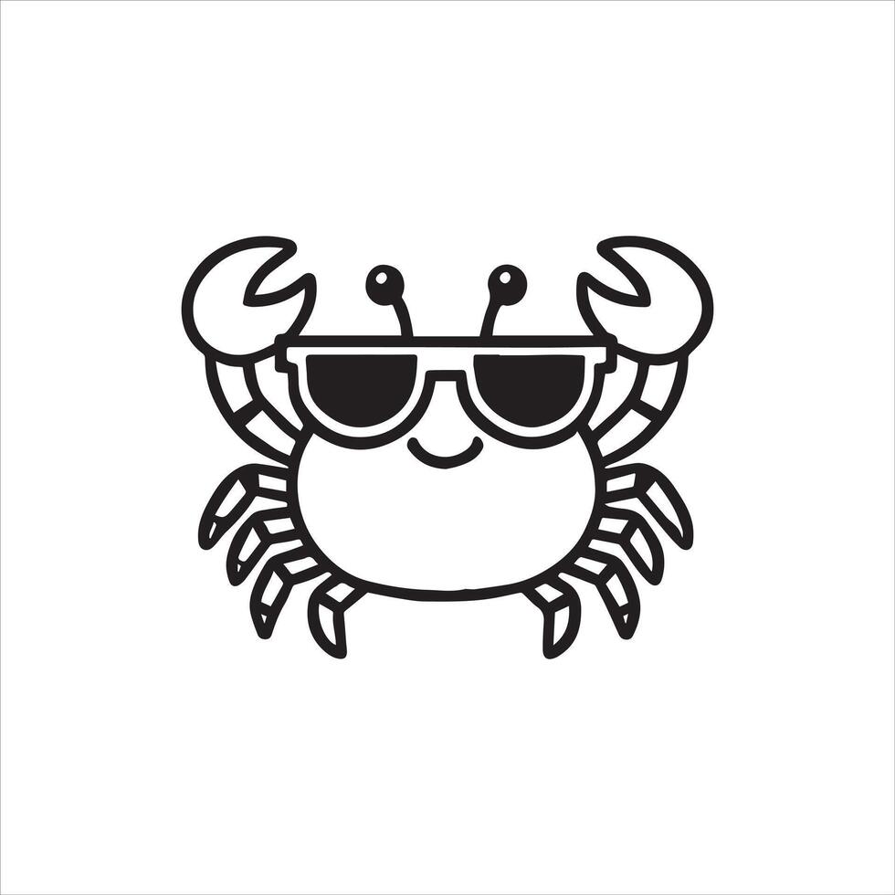 Humorous Crab Expression Clipart for Crafts vector