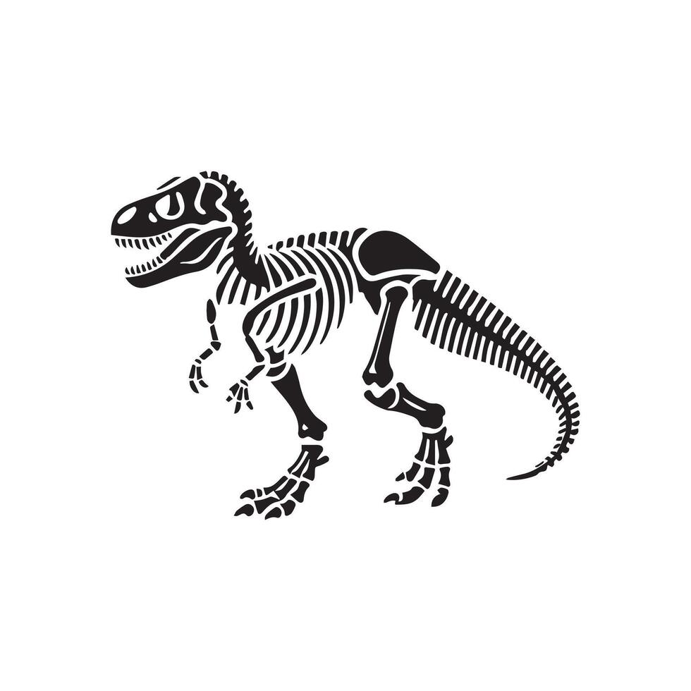 Dinosaur Skeleton Digital Art Design vector