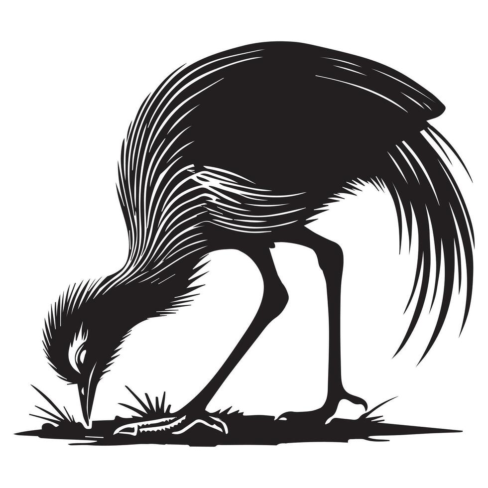 Cariama Cristata Bird Silhouette Design with Playful Touch vector