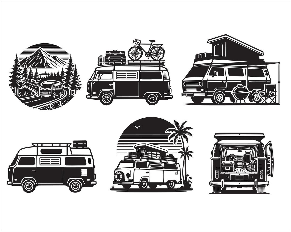 Retro Camper Van Artwork for Your Collection vector