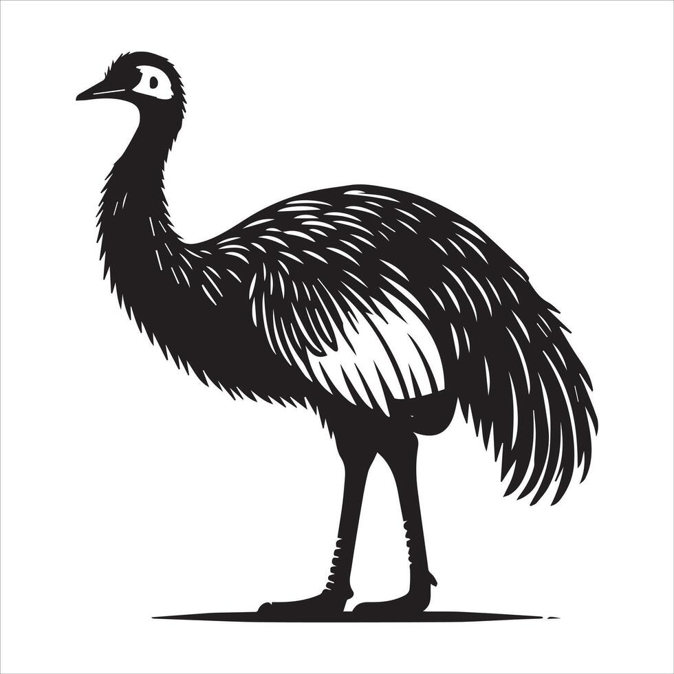 Striking Greater Rhea Flightless Bird Illustration vector