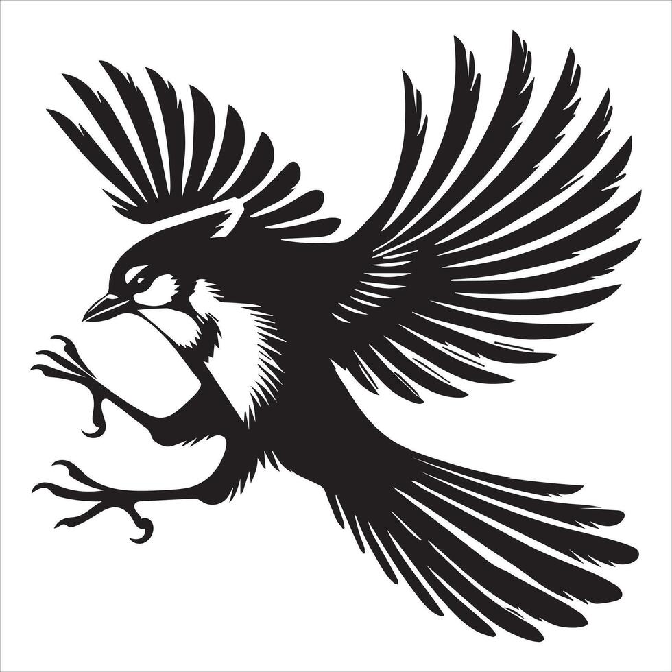 Canada Jay Bird Flat Design Clipart vector