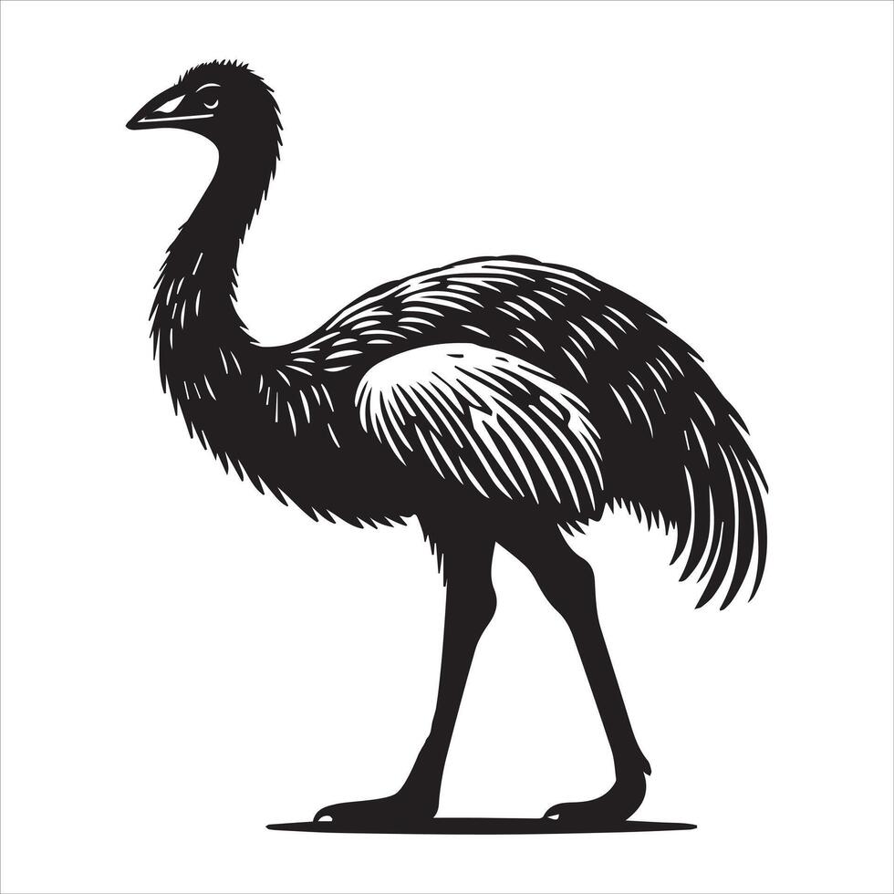 Beautifully Designed Greater Rhea Flightless Silhouette vector