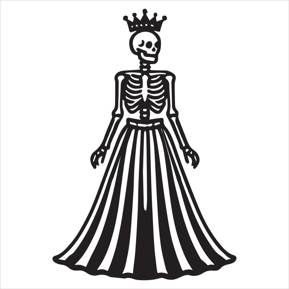 Skeleton Queen Clipart Design vector