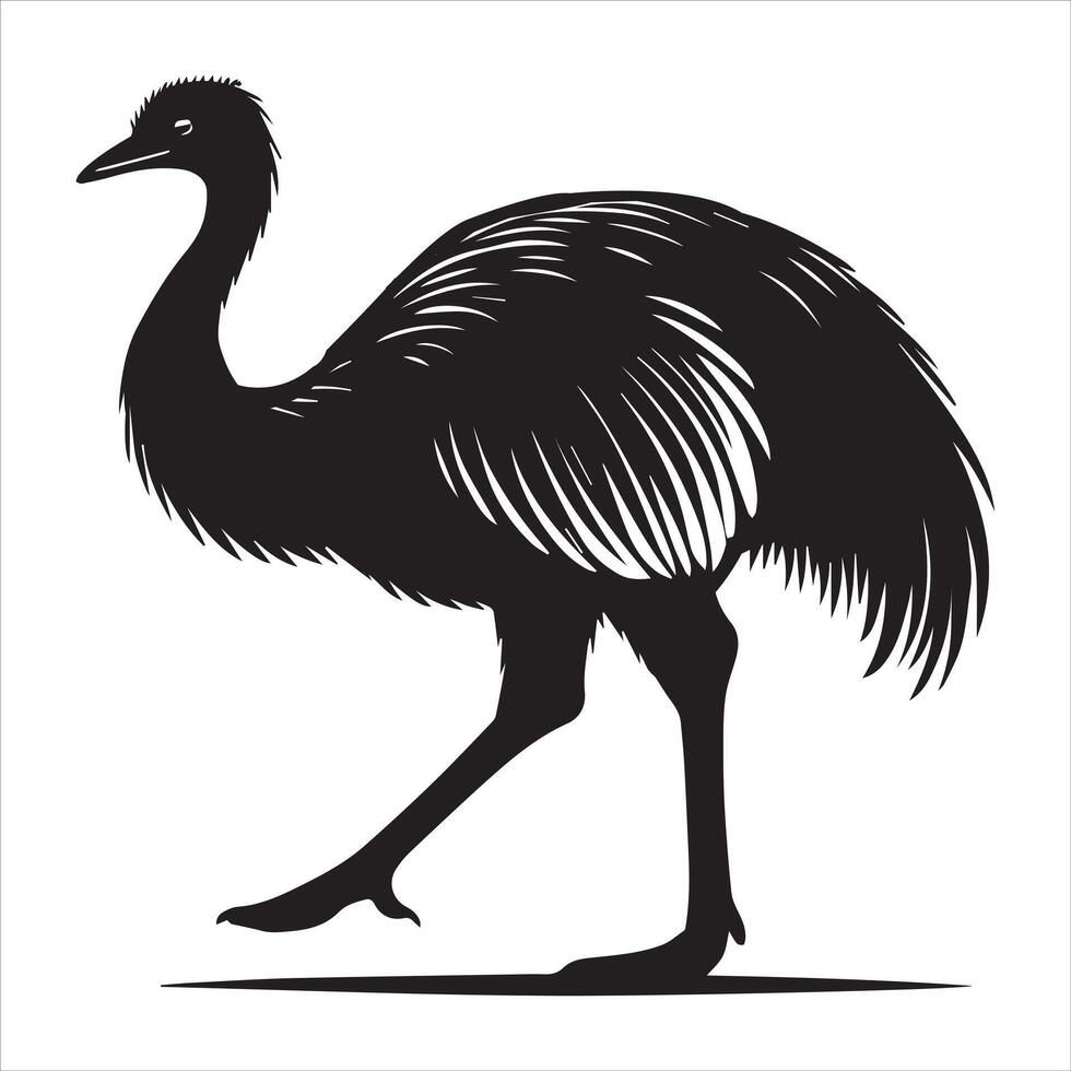 Flightless Greater Rhea Bird in Simple Artistic Design vector