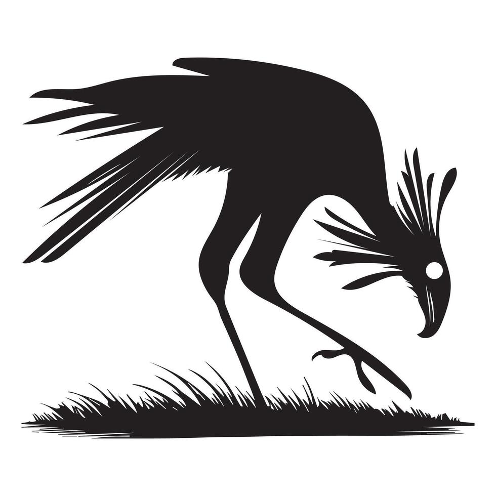 Artistic Secretary Bird Clipart Design for Stationery vector