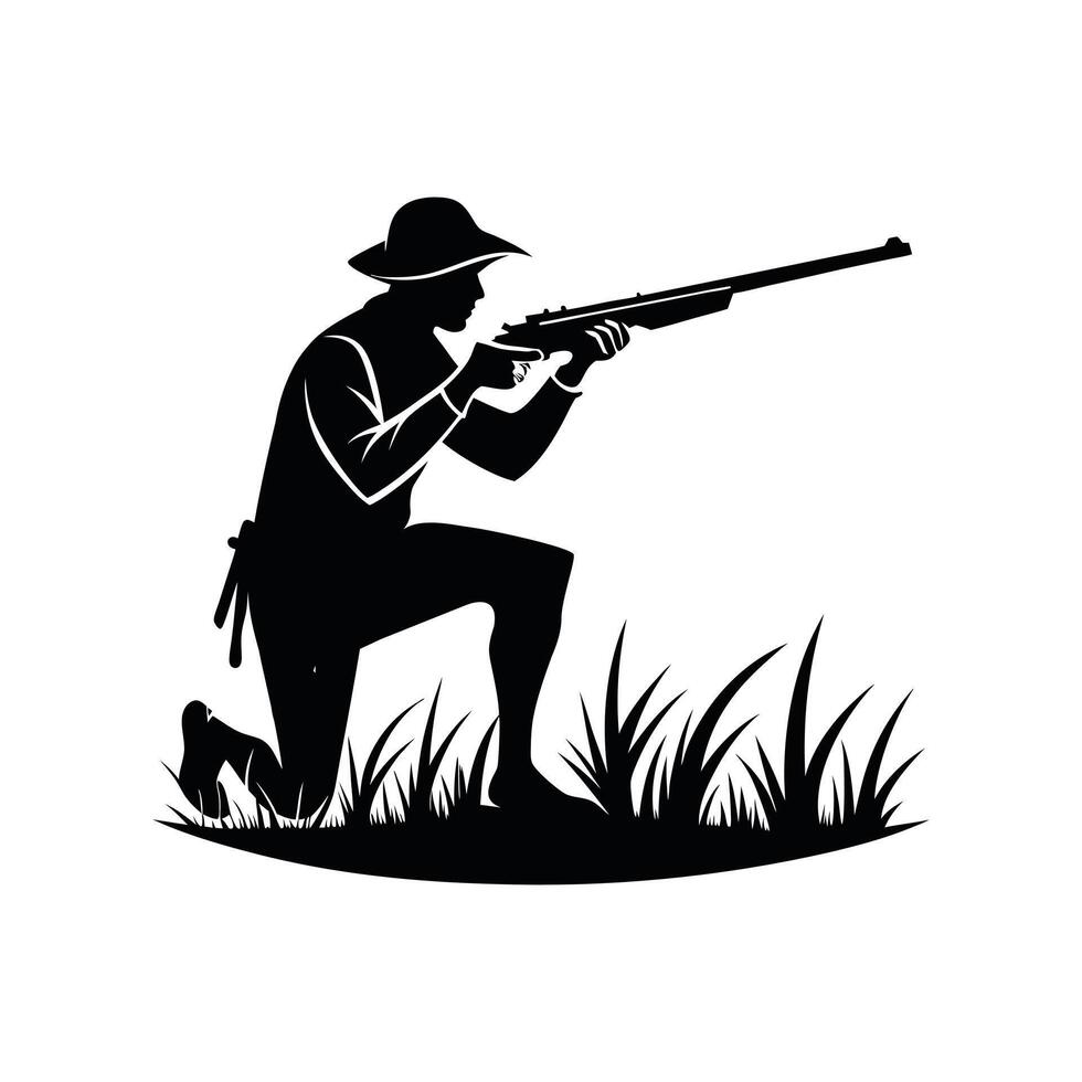Classic Hunter and Wildlife Silhouette vector