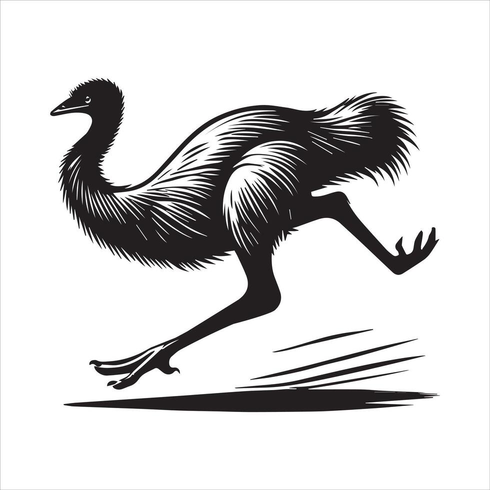 Adorable Emu Silhouette for Creative Bird Design vector
