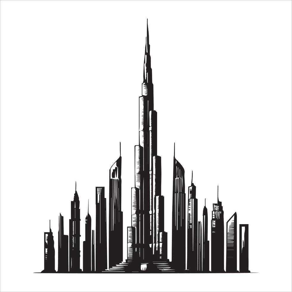 Top Famous Monuments Captured in Artistic Illustration vector