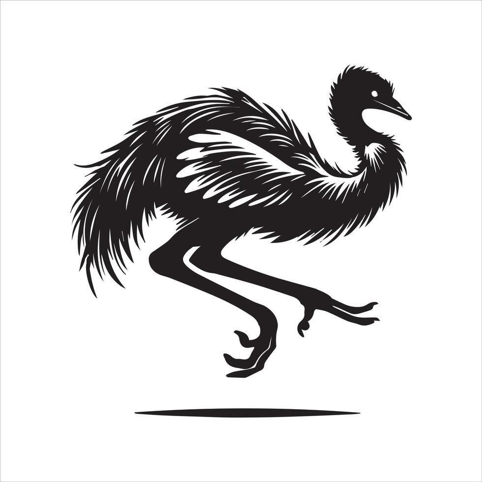 Emu Flightless Bird Design with Cute Touches vector