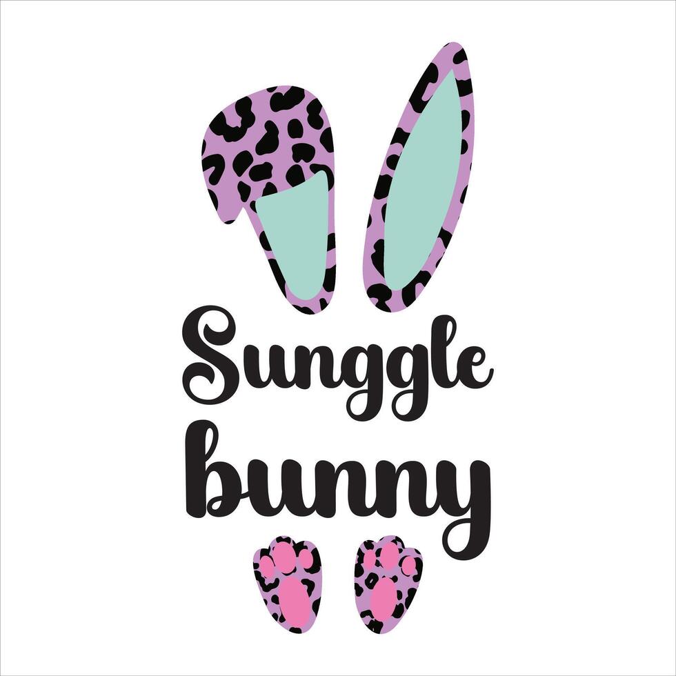 Happy Easter Festival Design Featuring Easter Bunny on T-shirt vector