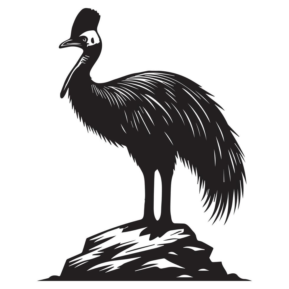 Casuarius Flightless Bird Artistic Silhouette vector