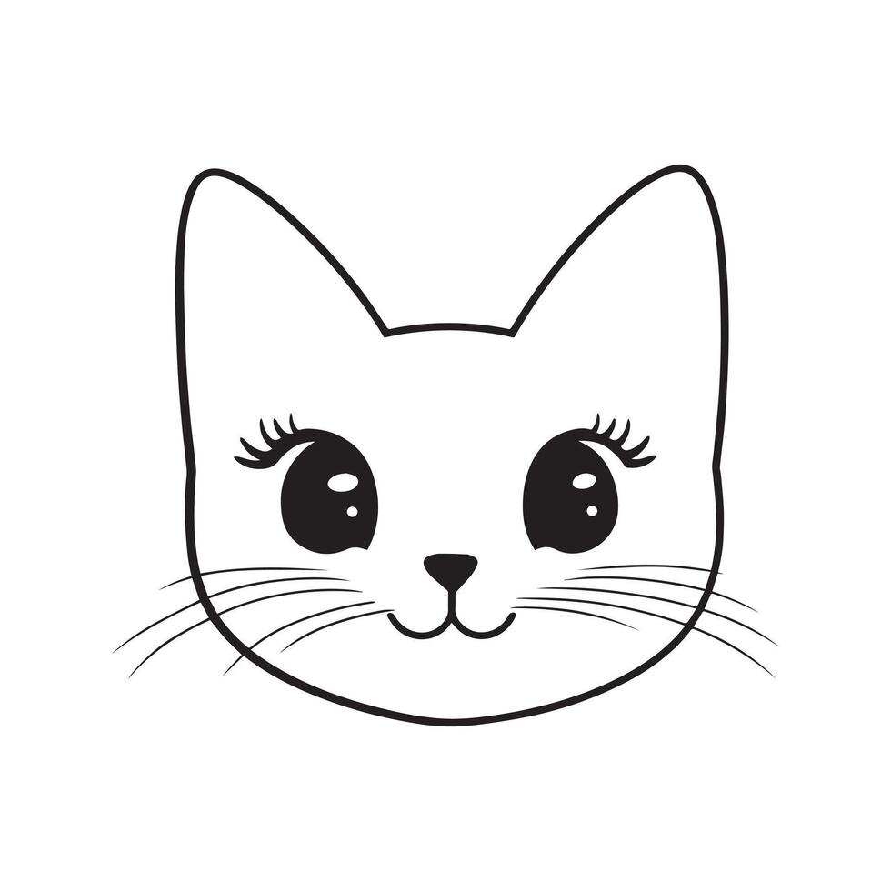 Happy Cat Face Graphic Design vector