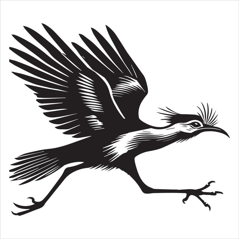 Red-Legged Seriema Bird Illustration with Charming Details vector