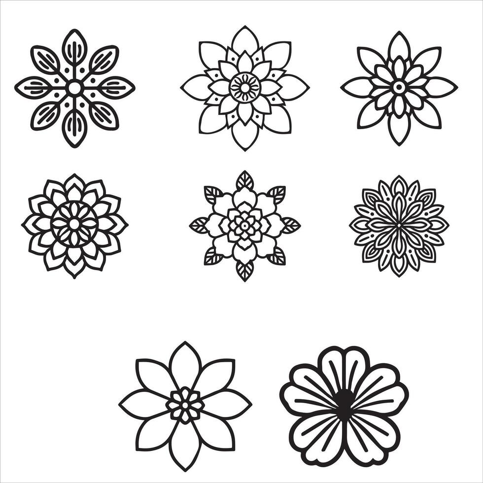 Collection of Mesmerizing Flower Mandala Pattern Design vector