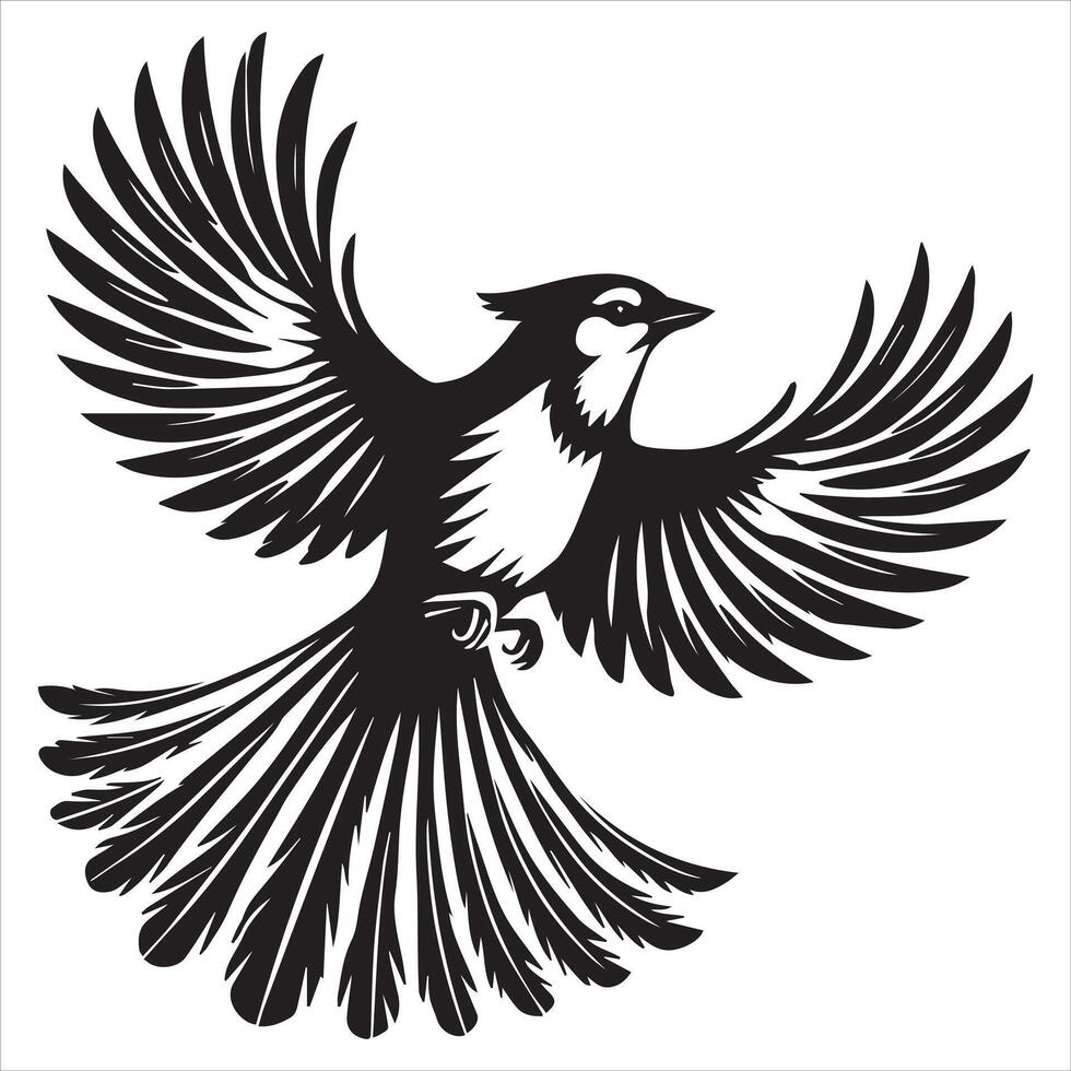 Grey Jay Bird Minimalist Artwork vector