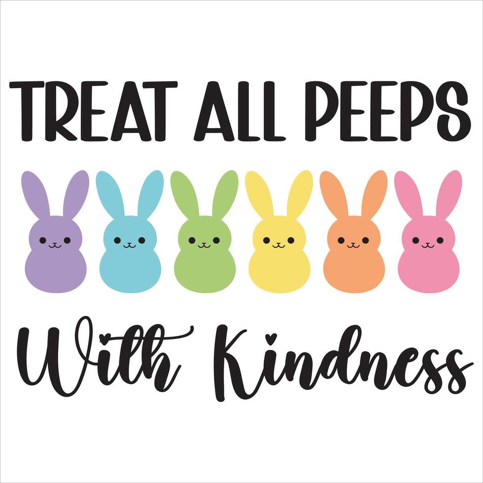 Happy Easter Festival T-shirt with Cute Easter Bunny Illustration vector
