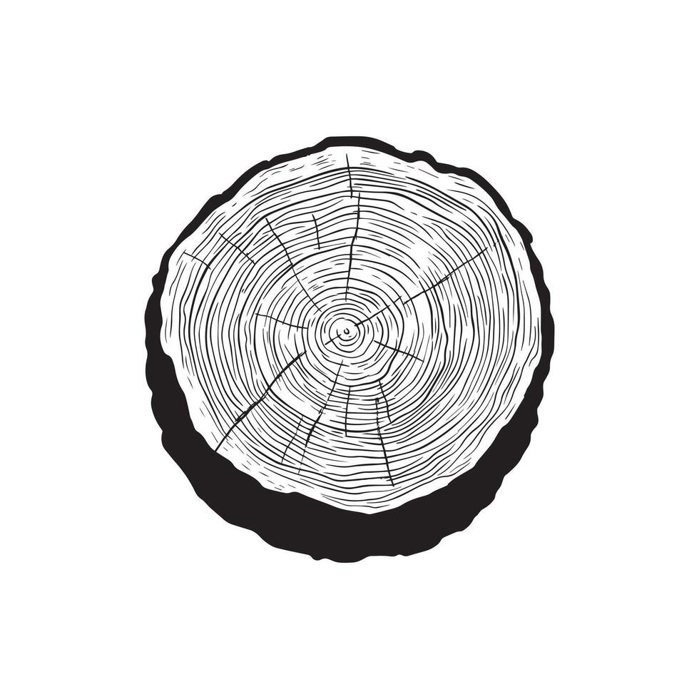 Rustic Wood Slice Design for DIY Crafts and Projects vector