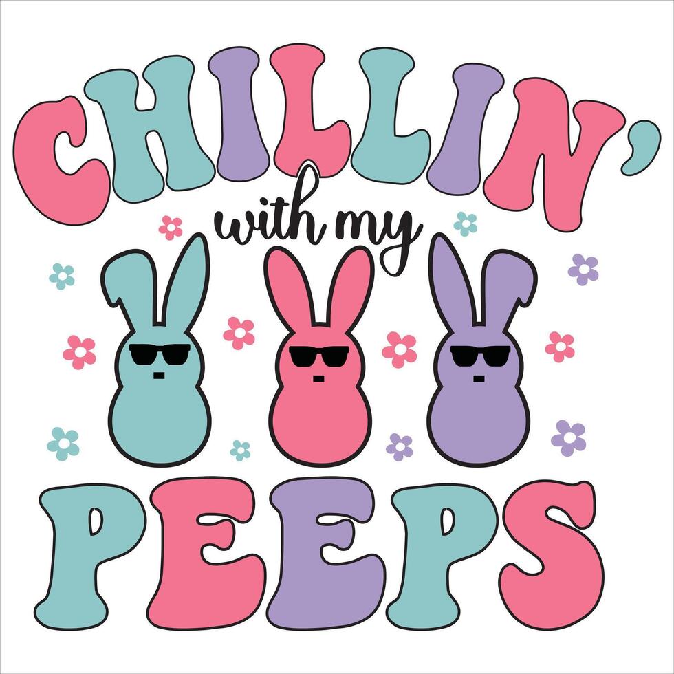 Happy Easter Festival Illustration Christian T-shirt Design for Easter Celebration vector