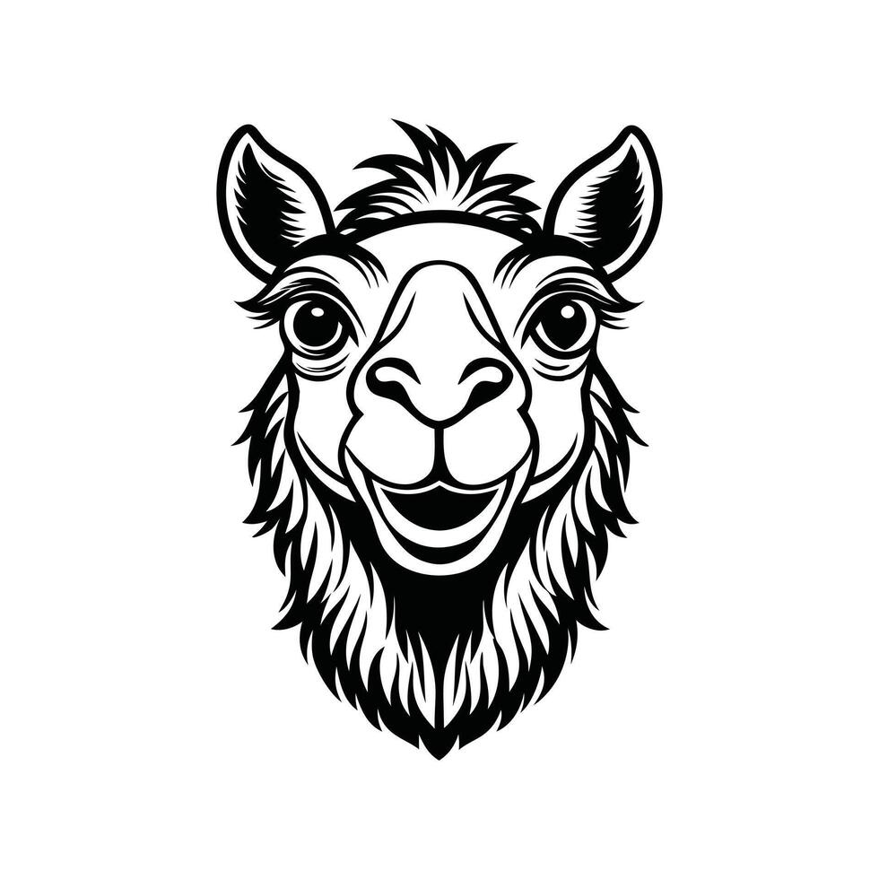 Captivating Camel Head Desert Landscape Art vector