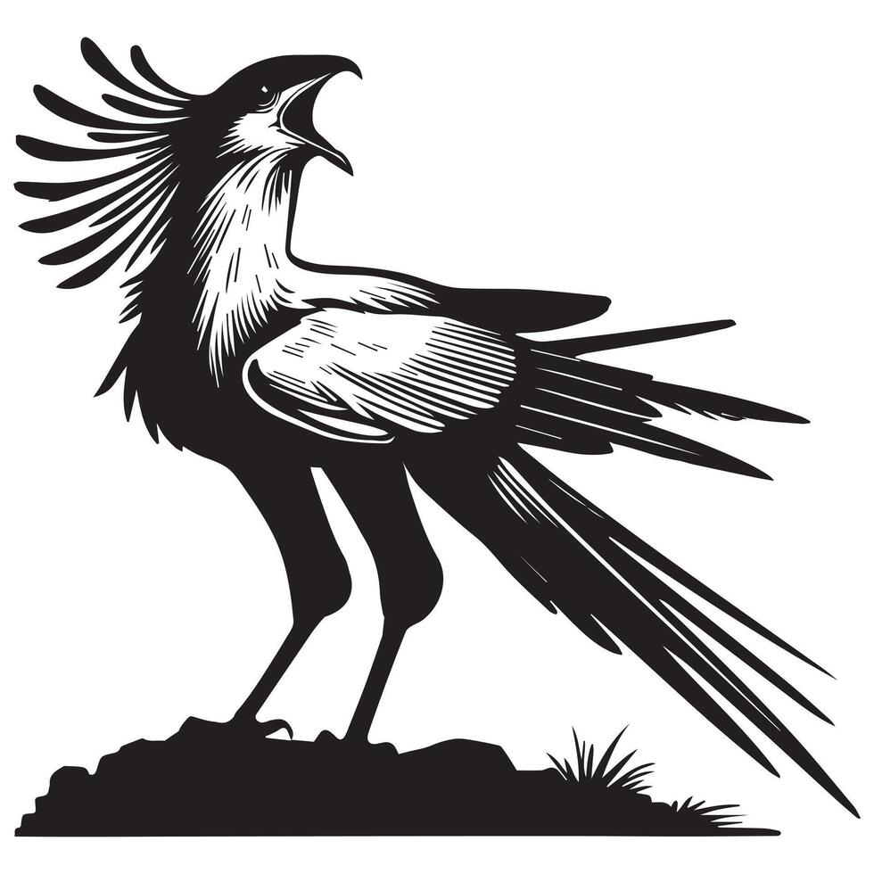 Stylish Secretary Bird Clipart Design for Custom Gifts vector