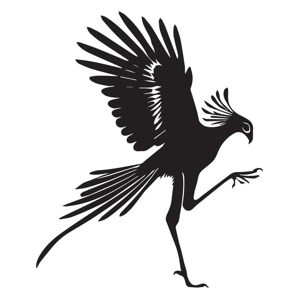 Whimsical Secretarybird Bird Illustration for Scrapbooking vector