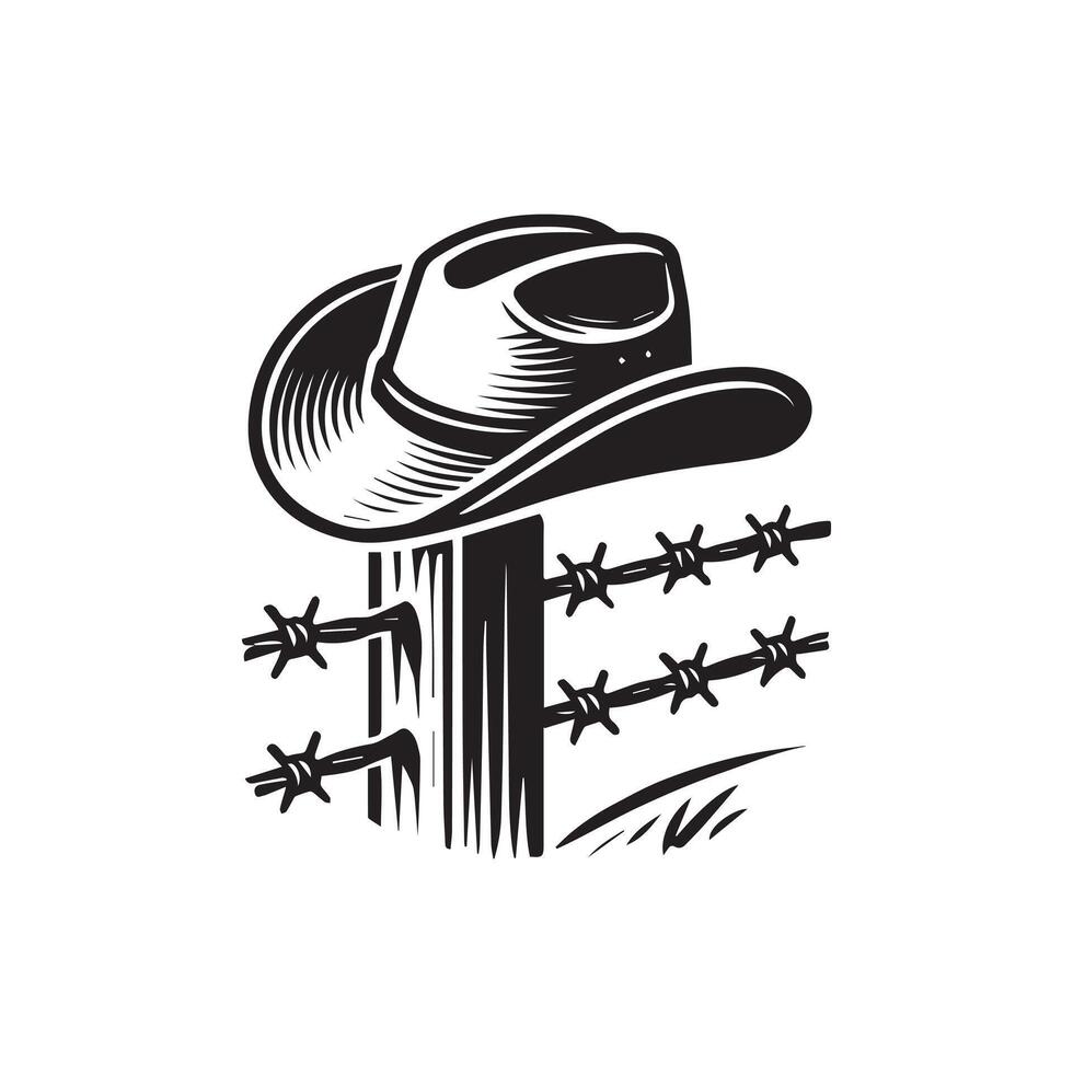 Cowboy with Hat and Boots Clipart Nice Design vector