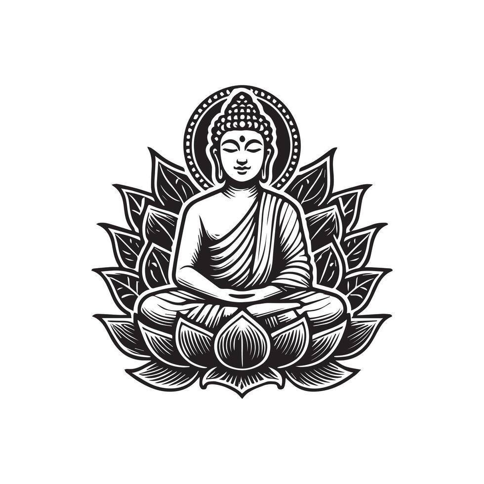 Peaceful Buddha Religious Clipart vector