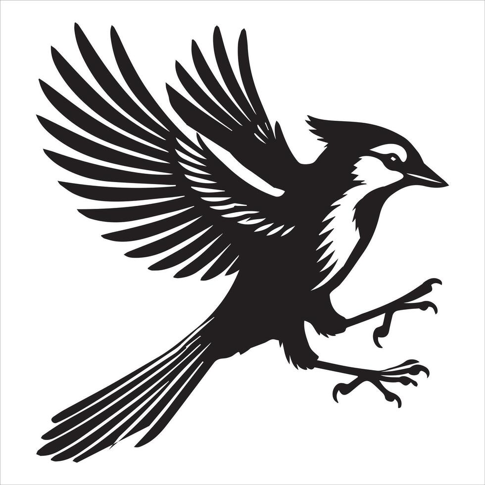 Grey Jay Bird Artistic Clipart vector
