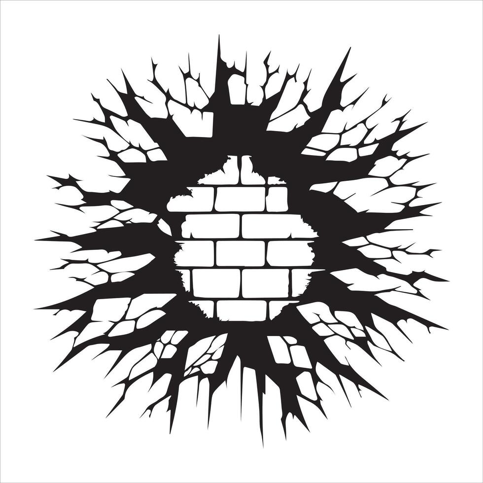 Fractured Surface Cracked Wall Design ClipArt vector
