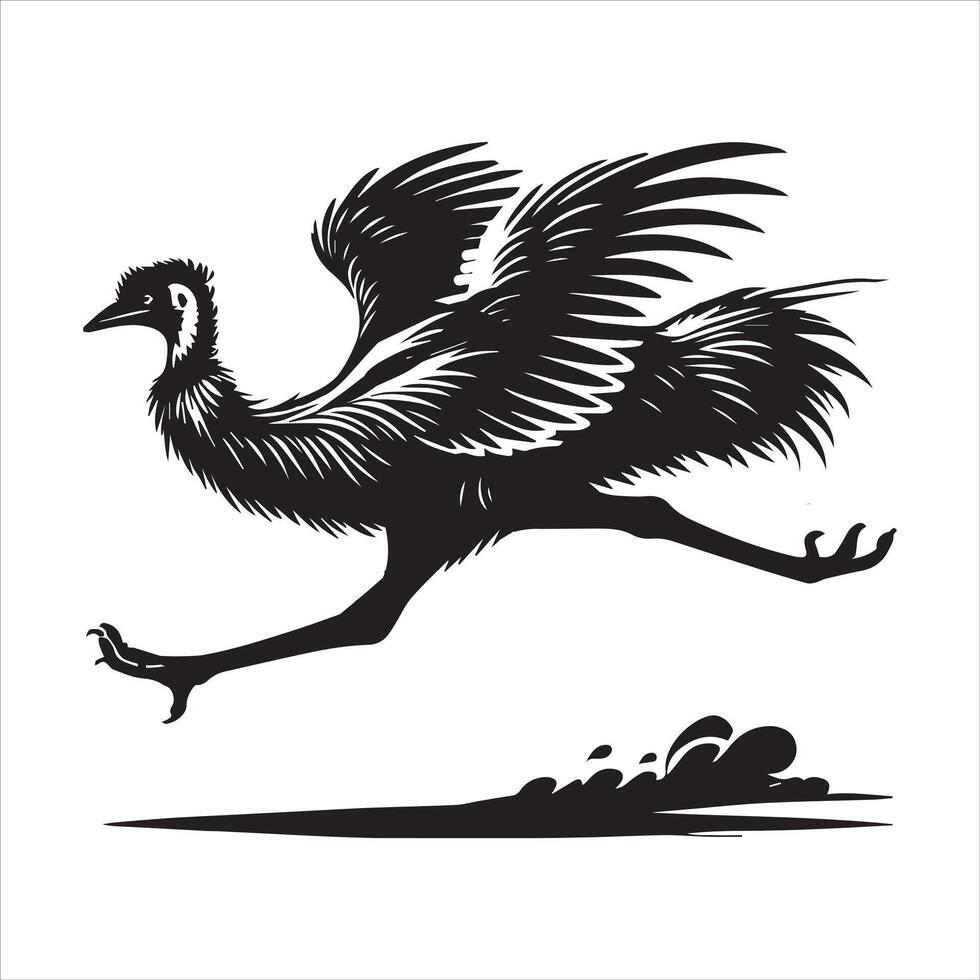 Sweet Emu Bird Illustration in Flightless Form vector