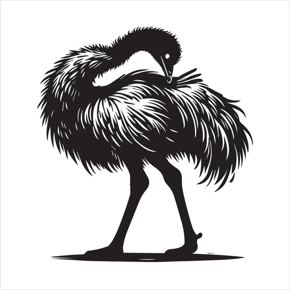 Charming Emu Illustration with Flightless Bird Design vector