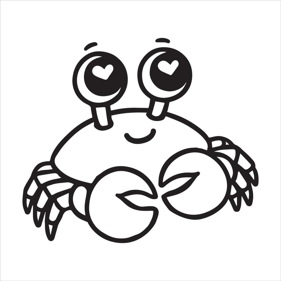 Fun Crab Expression Clipart Design for Posters vector