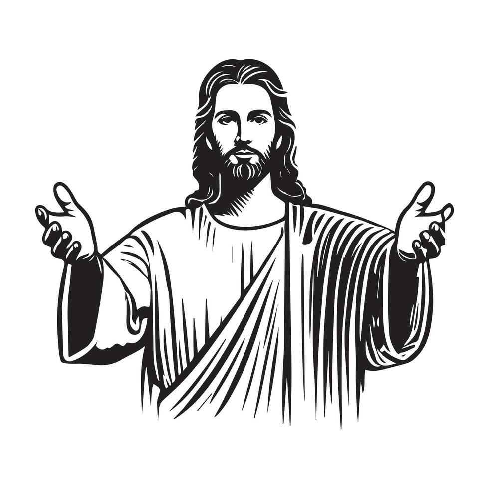 Jesus Christ Jesus illustration in black and white vector
