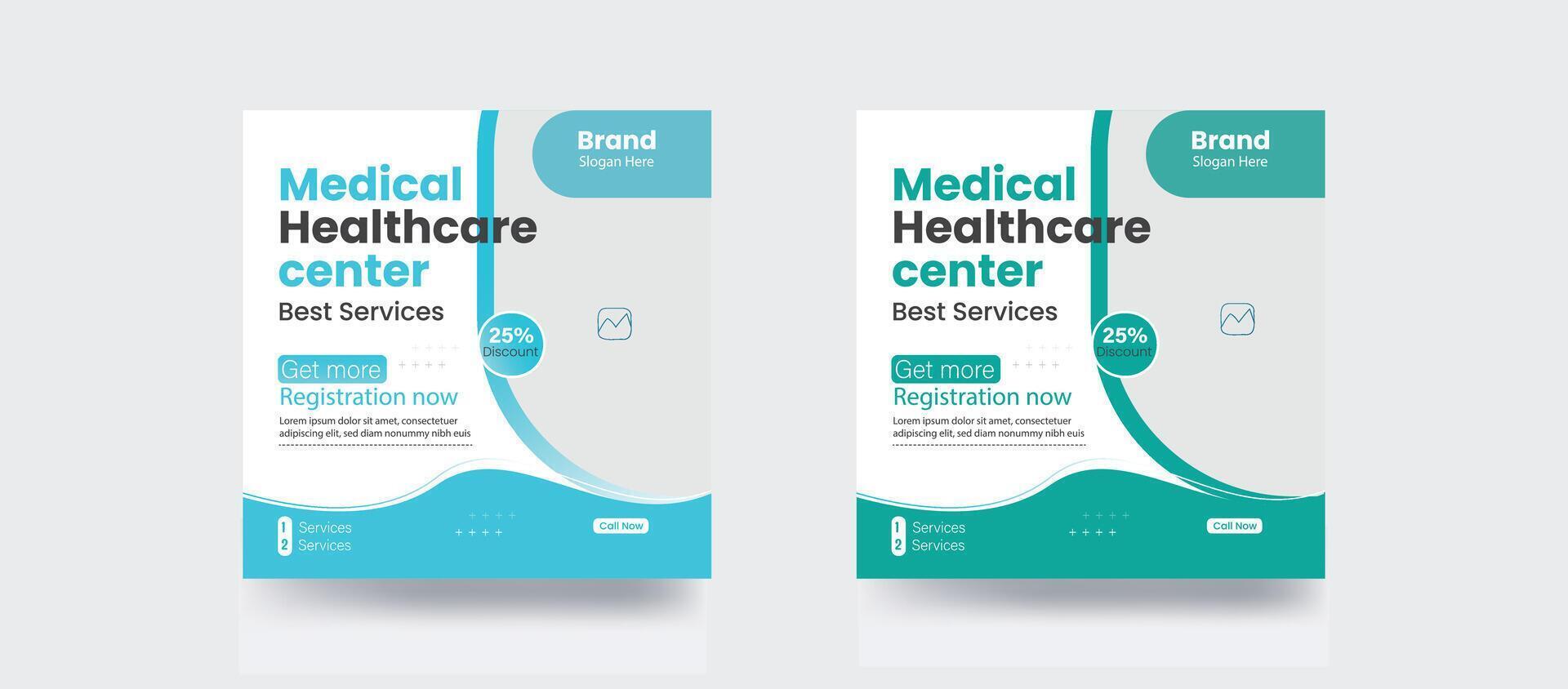 Healthcare and medical social media post banner design template vector