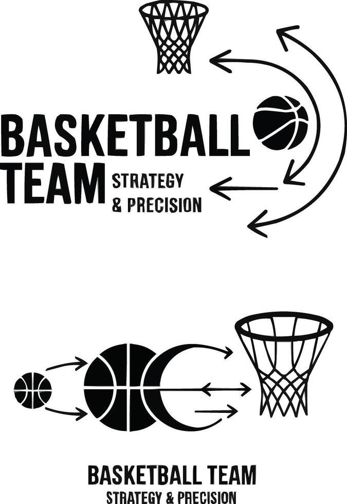 basketball team logo, strategy and illustration vector