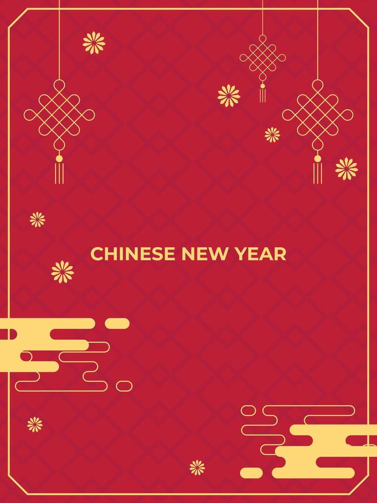 Chinese new year celebration social media cover template design vector