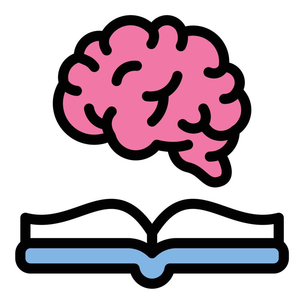 Learning icon in flat line style representing education knowledge and personal growth ideal for studying training and academic development concepts. vector