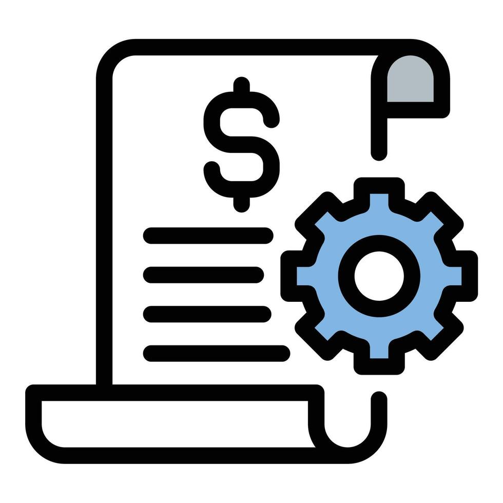 Business SOP icon flat line style illustration representing structured workflow and documented procedures. vector