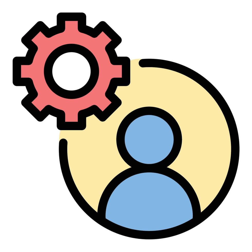Admin icon in flat line style representing management control and user administration ideal for system settings organization and access control concepts. vector