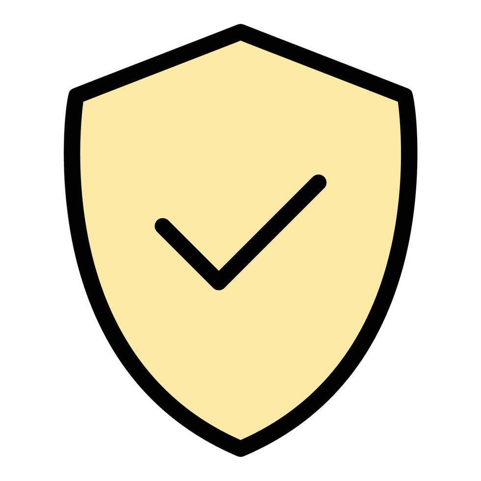 Protection icon in flat line style representing security safety and defense ideal for insurance cybersecurity and risk management concepts. vector